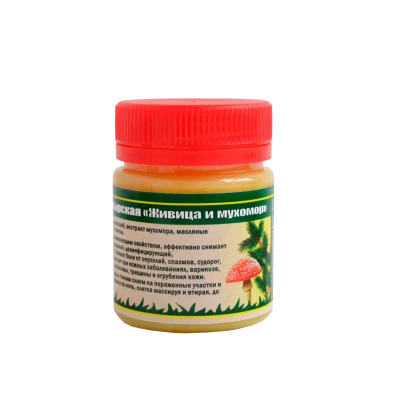 Мазь Живица с мухомором, пластик, 40 мл, "Кавказский Целитель"