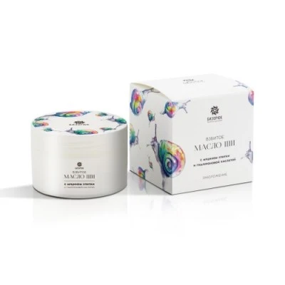 Масло Ши взбитое с муцином улитки и гиалуроновой кислотой Омоложение, пластик, 50 мл,"Бизорюк"