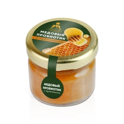 Мёд-бальзам с пробиотиком и прополисом, стекло, 30 г, "Кавказский целитель"