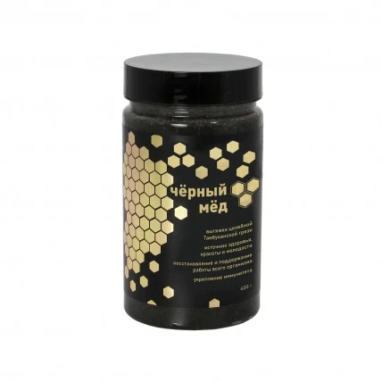 Мед черный, пластик, 400 г, "Черный мед"