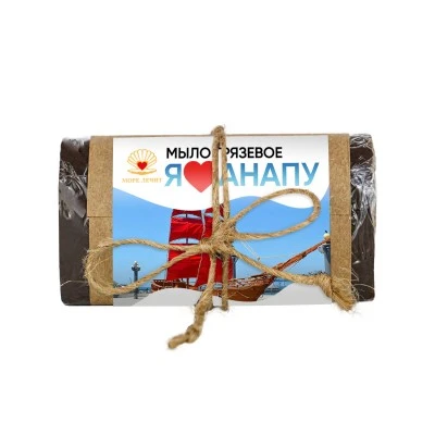 Мыло грязевое Я люблю Анапу сердце 100 г, «Море Лечит»