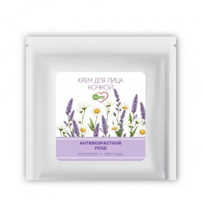 Крем для лица ночной Антивозрастной уход, саше 10 мл, Бизорюк