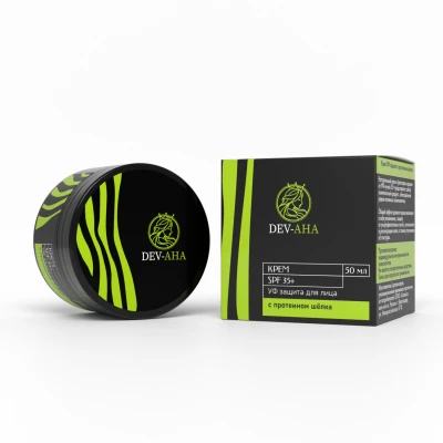 Крем УФ защита 35+ с протеином шелка пластик 50 мл, «DEV-AHA»