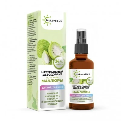 Дезодорант натуральный на основе маклюры, стекло, 50 мл, "McLureSun"
