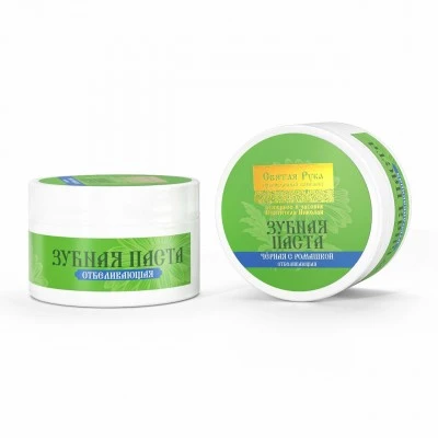 Паста зубная черная с Ромашкой, пластик, 50 мл, "Святая рука"